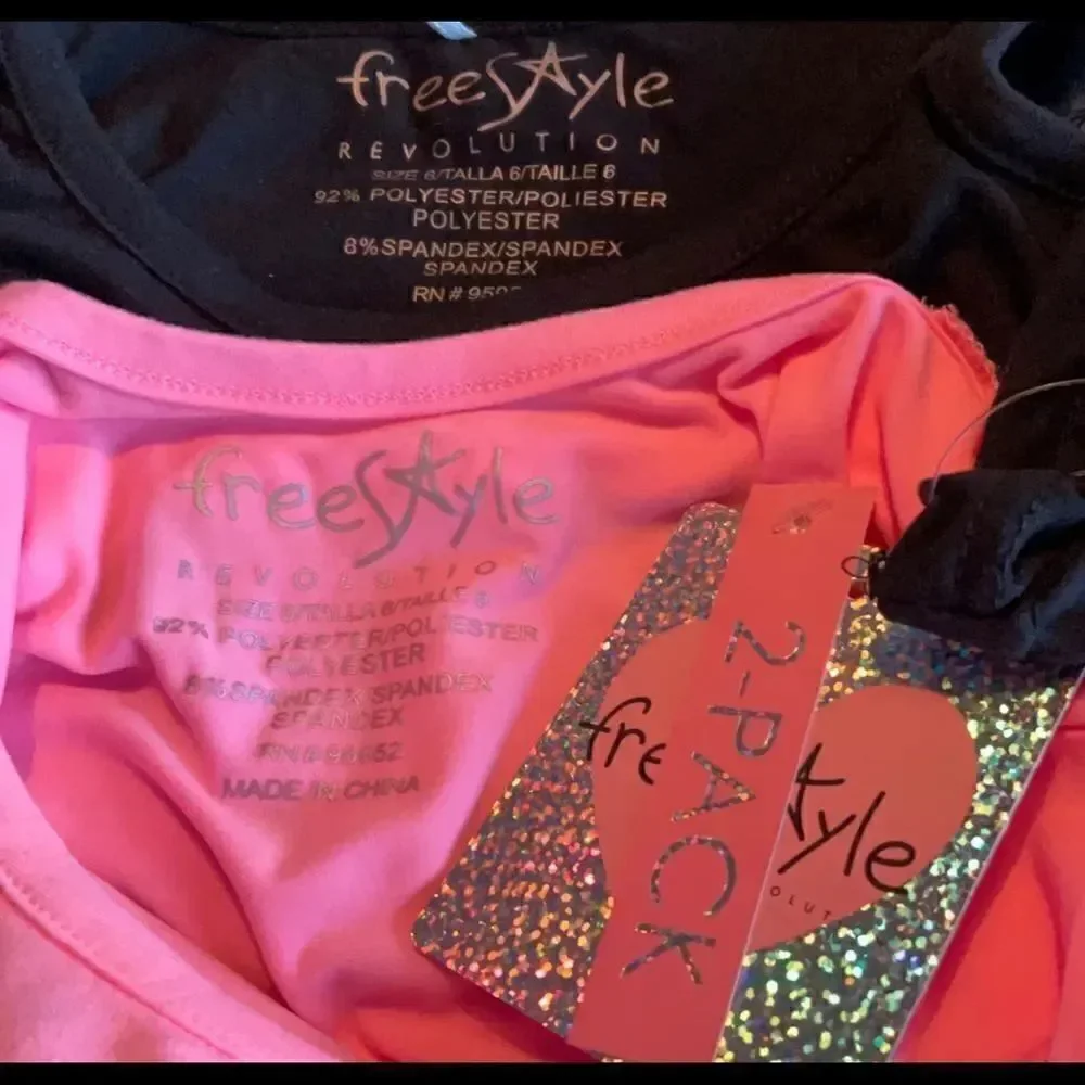 FREESTYLE Girls Size 6 Love Heart Tops